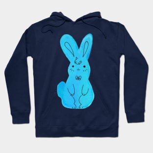 Blue Bunny Watercolor Hoodie